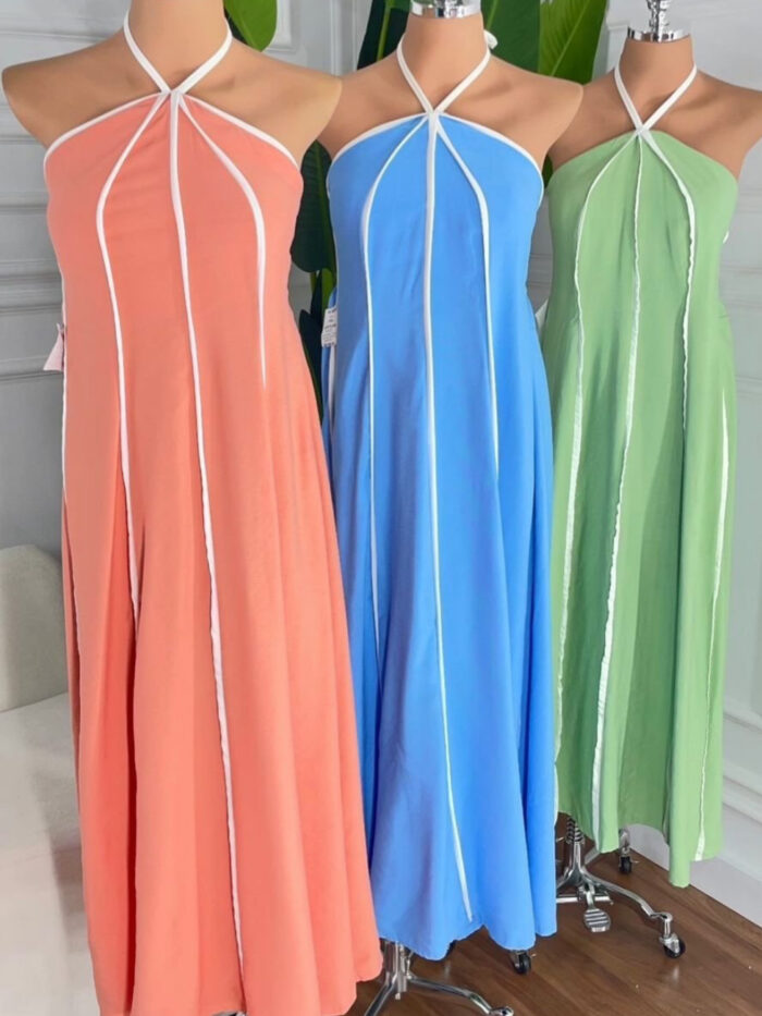 Vestido com lista branca