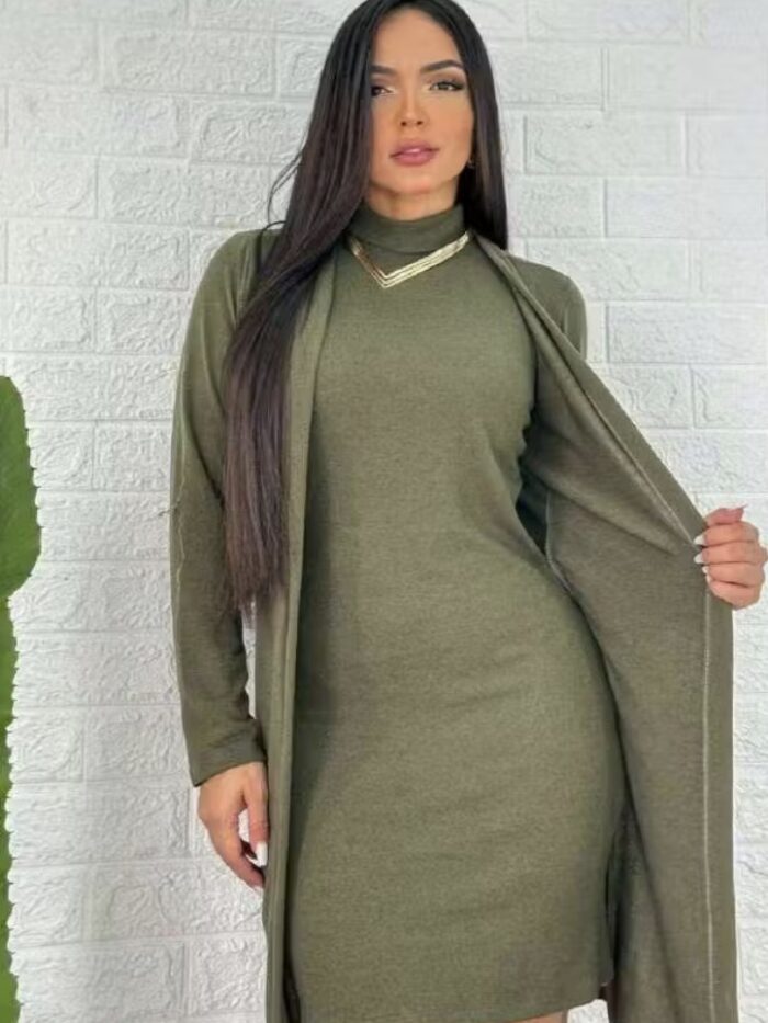 Vestido + cardigã  lanzinha