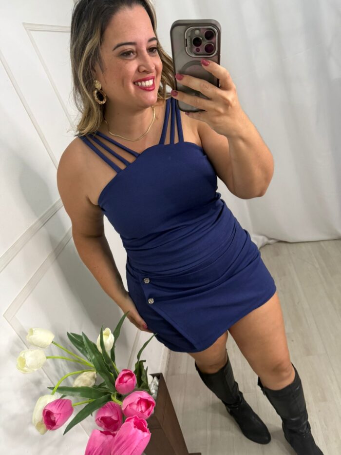 Conjunto crepe azul GG