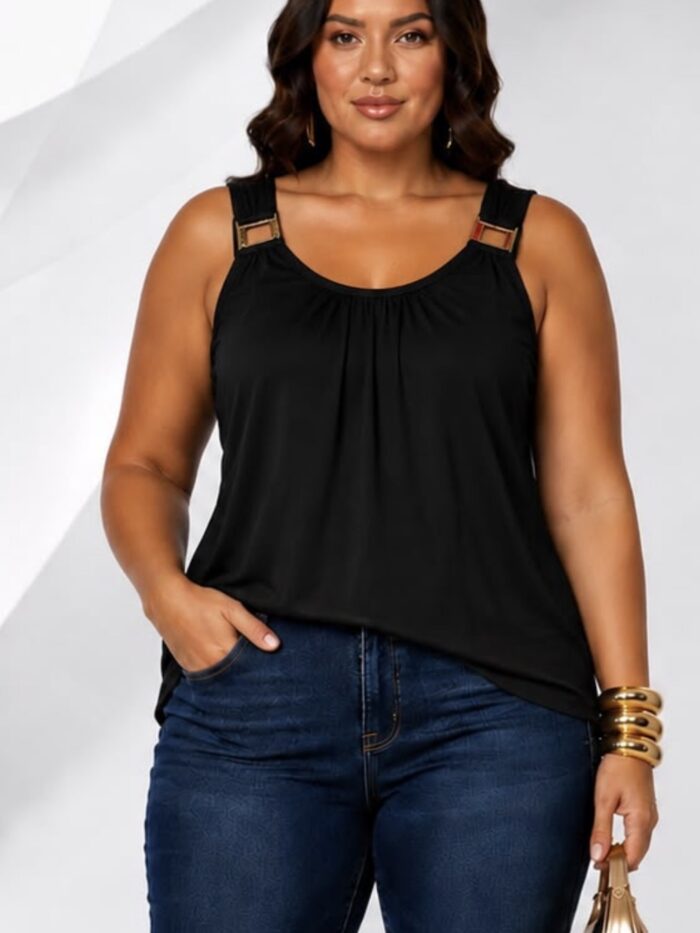 Blusa fivela alça preta GG