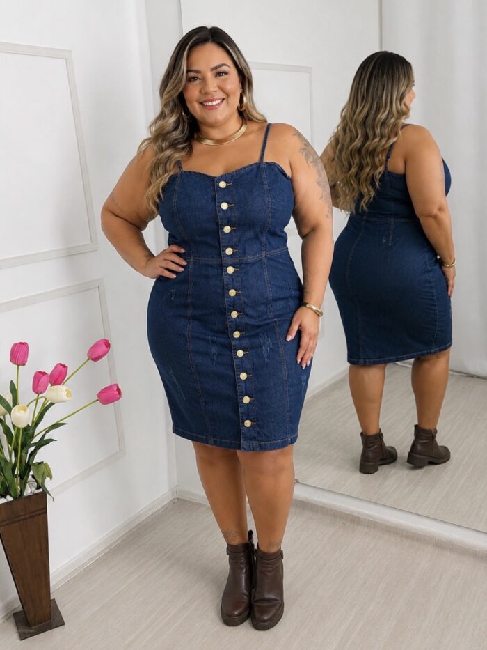 Vestido jeans plus